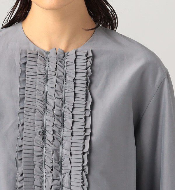DES PRES「コットンシルクポプリン フリルブルゾン」|ブルゾン・スタジャン|