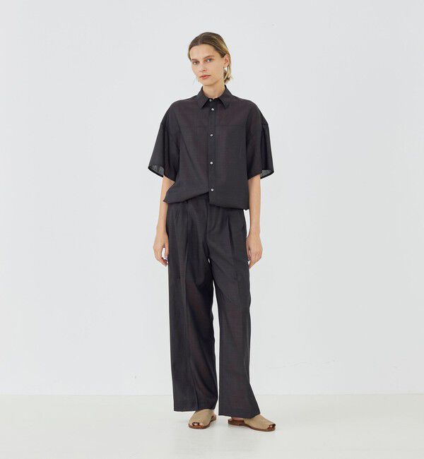 GALERIE VIE「エアリークレープ ハーフスリーブシャツ」|シャツ・ブラウス|