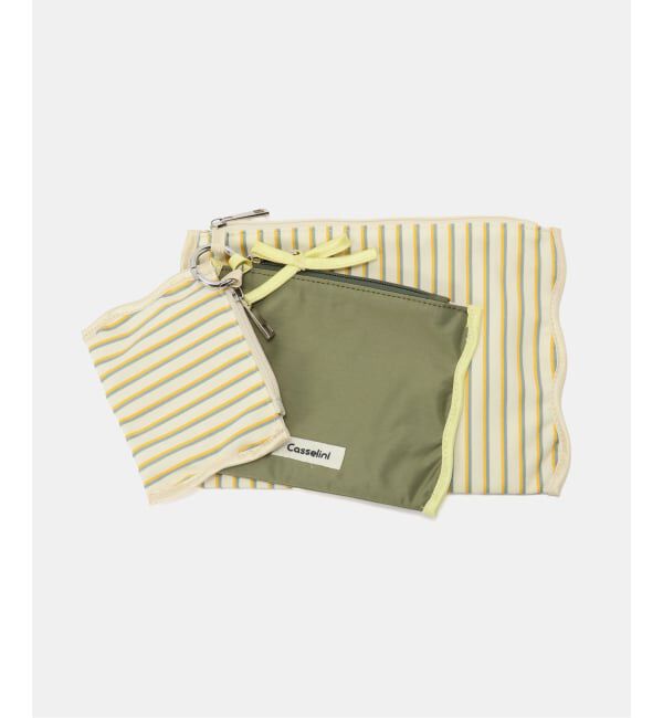 JOINT WORKS「Casselini/キャセリーニ ストライプポーチセット」|ポーチ|ナチュラル