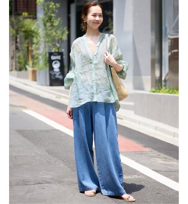 SLOBE IENA「《4サイズ展開/追加2》LEDENIM TUCK TROUSERデニム」|デニム|