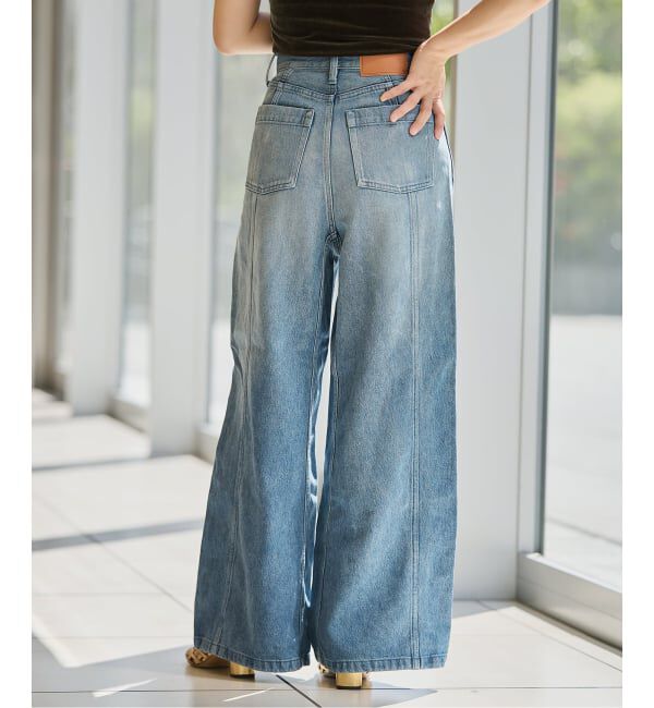 IENA LA BOUCLE「《追加》IENA LA BOUCLE ソフトデニムシルエットパンツ2」|デニム|