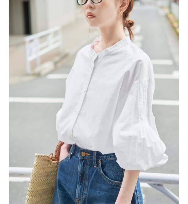 SLOBE IENA「《WEB限定/追加3》ピンタックバルーンスリーブブラウス」|シャツ・ブラウス|