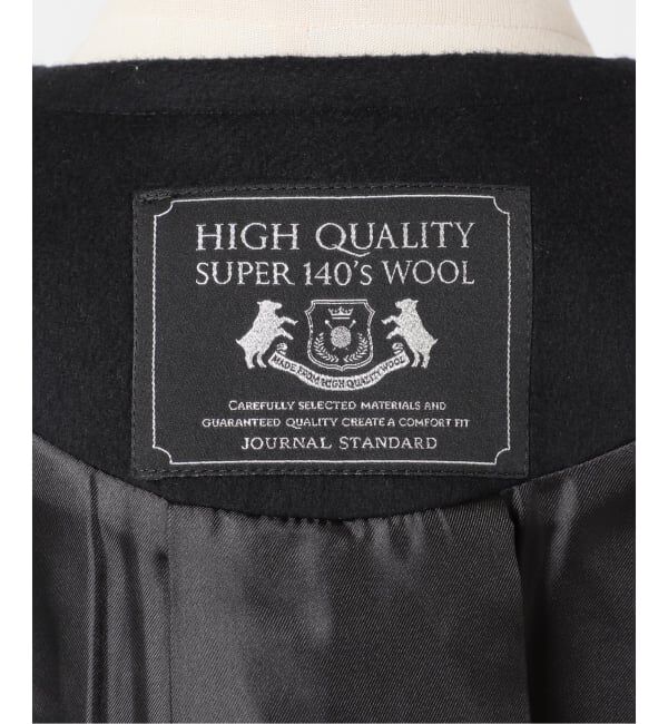 JOURNAL STANDARD「《追加4》スーパー140ビーバーノーカラーショートコート」|ノーカラーコート|