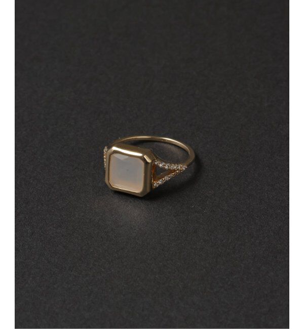 Lilas by Spick&Span「ホワイトムーンストーン8角2ラインダイヤリング K10」|リング|