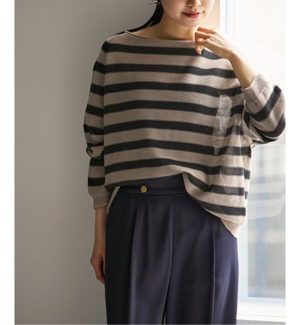 NOBLE「《追加・新色》【洗える】ペーパーヤーン裏天竺プルオーバー」|ニット・セーター|