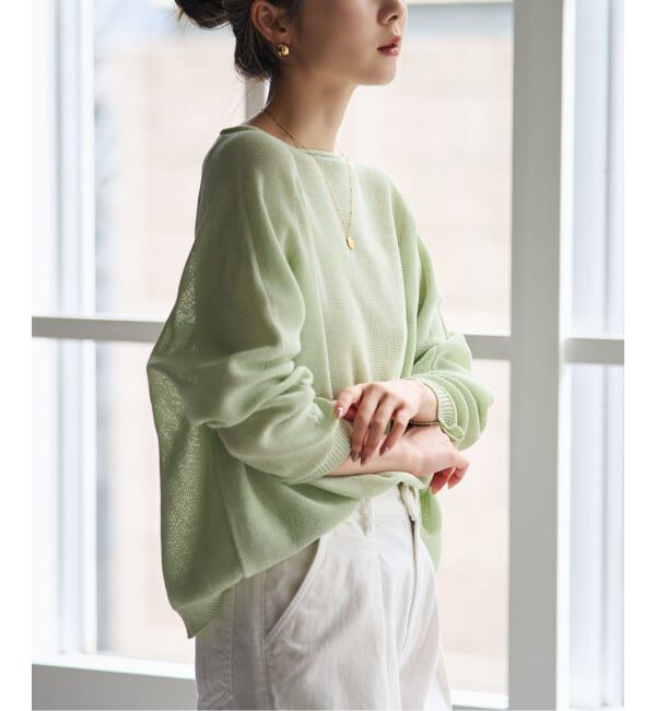 NOBLE「《追加・新色》【洗える】ペーパーヤーン裏天竺プルオーバー」|ニット・セーター|