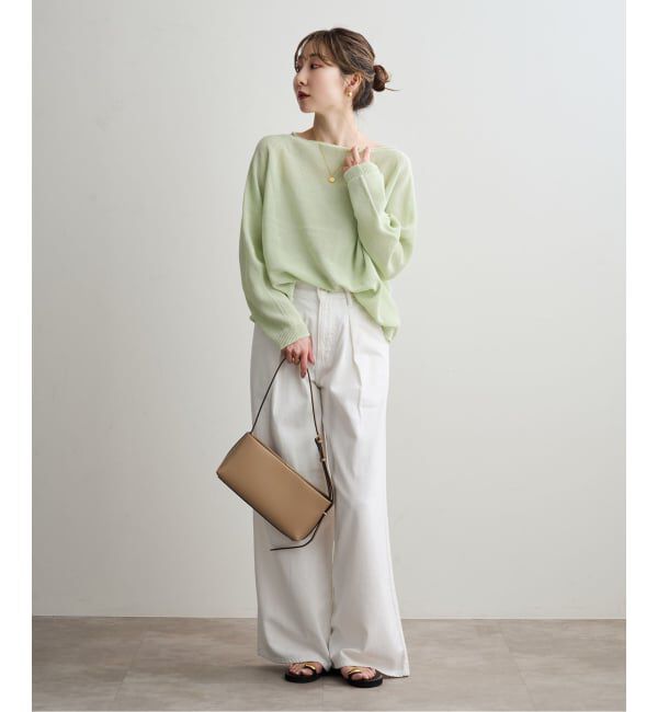 NOBLE「《追加・新色》【洗える】ペーパーヤーン裏天竺プルオーバー」|ニット・セーター|