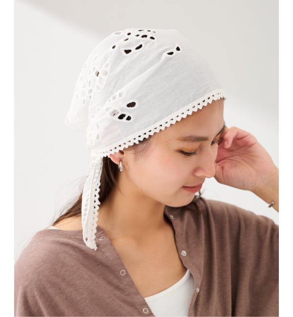 FRAMeWORK「PROTAGONISTA/プロタゴニスタ カットワークスカーフ」|バンダナ・スカーフ|ホワイト