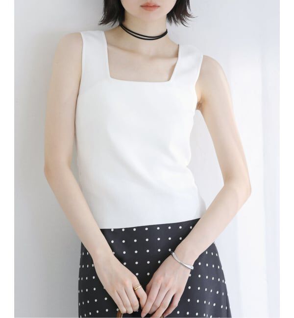  「【洗える】2WAYニットタンク」|ニット・セーター|ホワイト