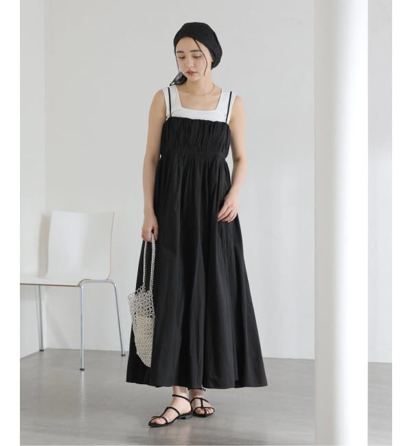  「《WEB限定》【洗える】ギャザーキャミワンピース」|ワンピース|