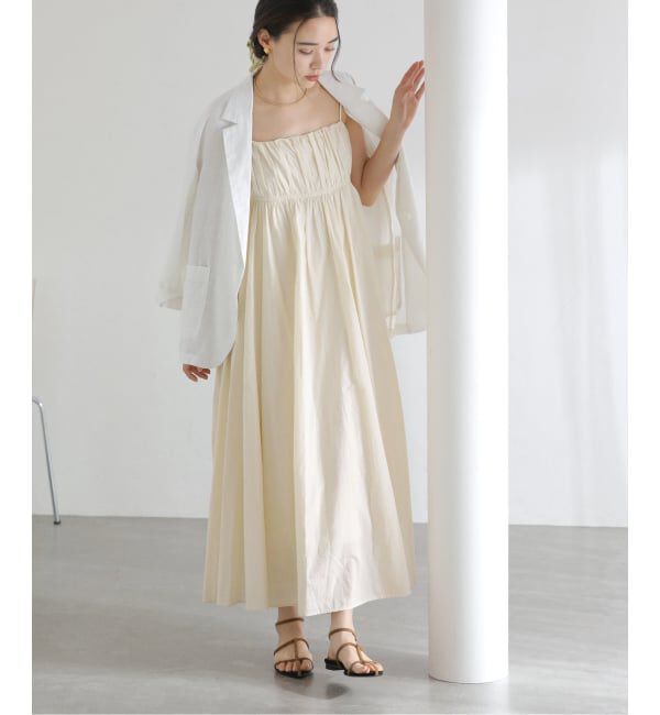  「《WEB限定》【洗える】ギャザーキャミワンピース」|ワンピース|