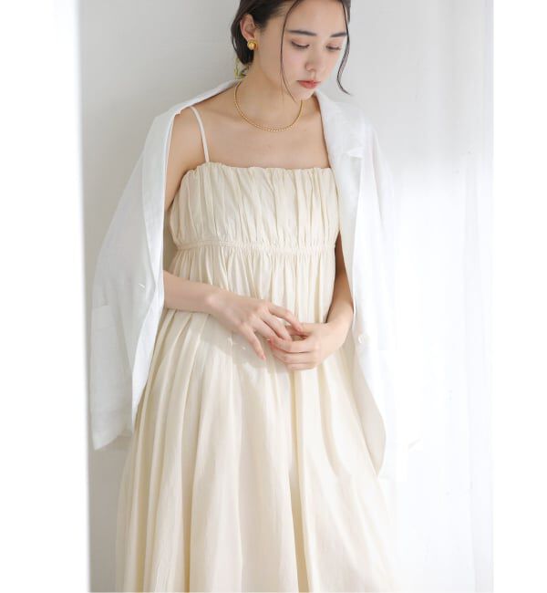  「《WEB限定》【洗える】ギャザーキャミワンピース」|ワンピース|