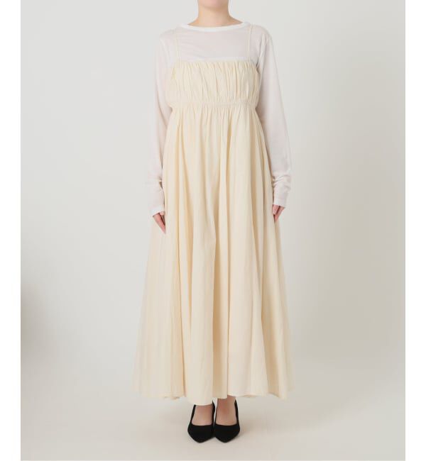  「《WEB限定》【洗える】ギャザーキャミワンピース」|ワンピース|