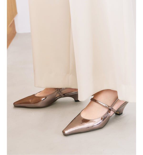  「4cmフレンチスクエアスリングバック」|パンプス|