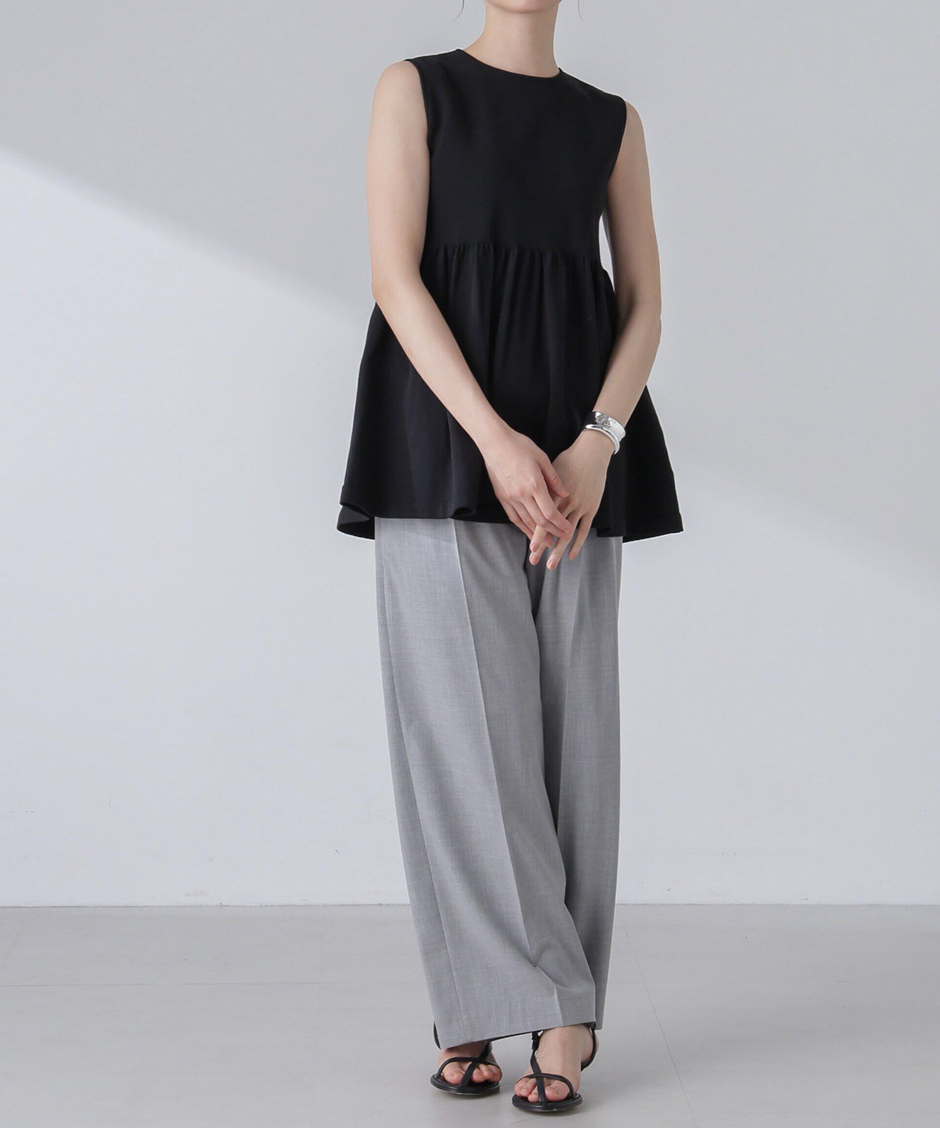 nano･universe「前後2WAYペプラムニットトップス」|ニット・セーター|