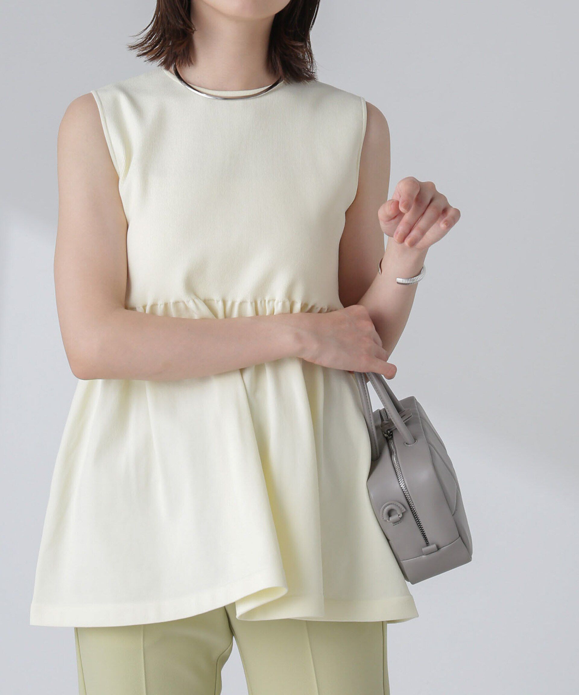 nano･universe「前後2WAYペプラムニットトップス」|ニット・セーター|