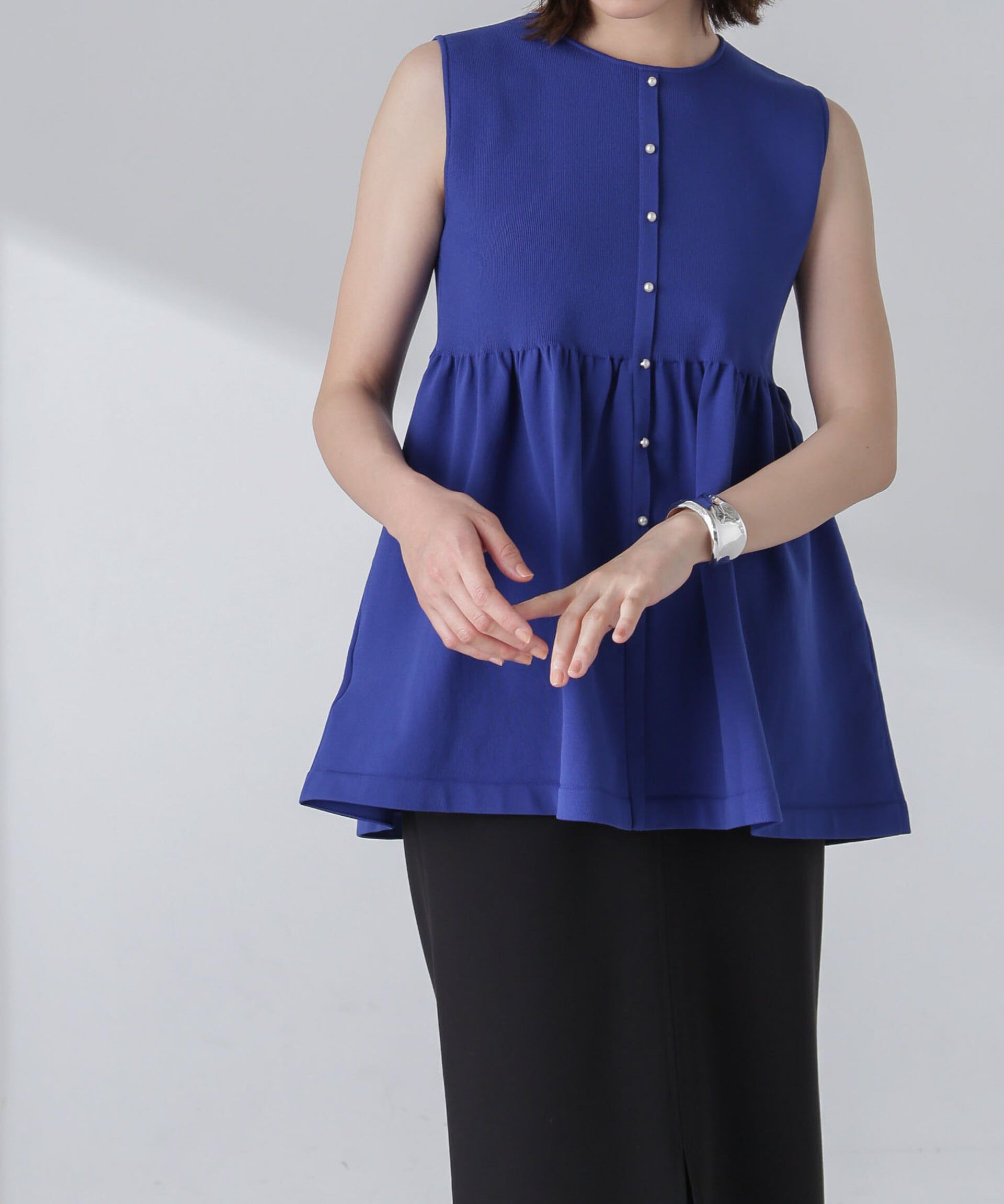 nano･universe「前後2WAYペプラムニットトップス」|ニット・セーター|