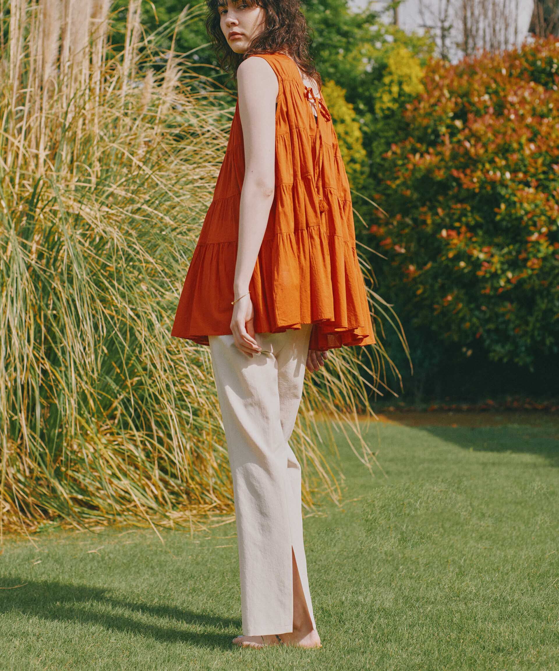 nano･universe「バックスリットトラックパンツ」|チノ|アイボリー7