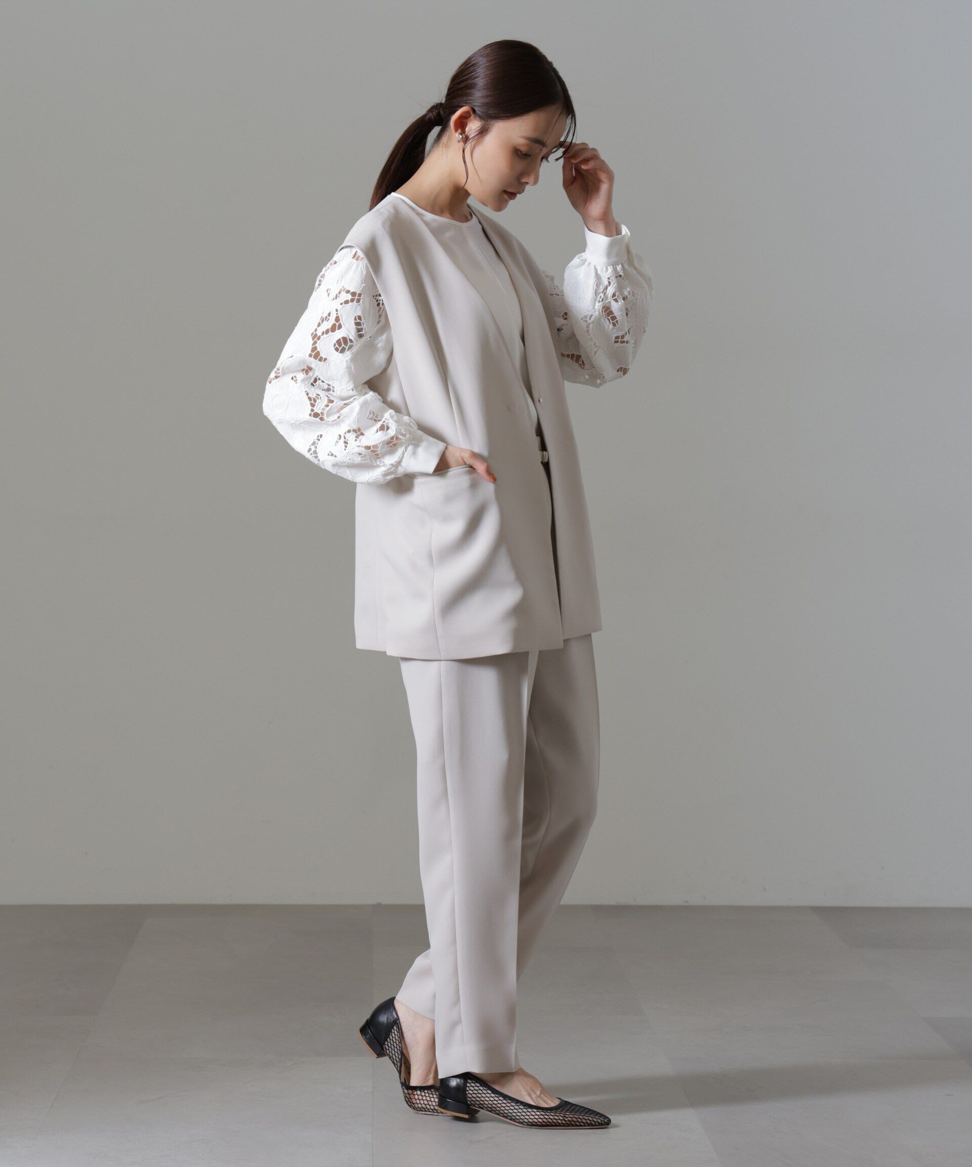 nano･universe「イージーケアダブルクロス ジレ(セットアップ可)」|テーラードジャケット|