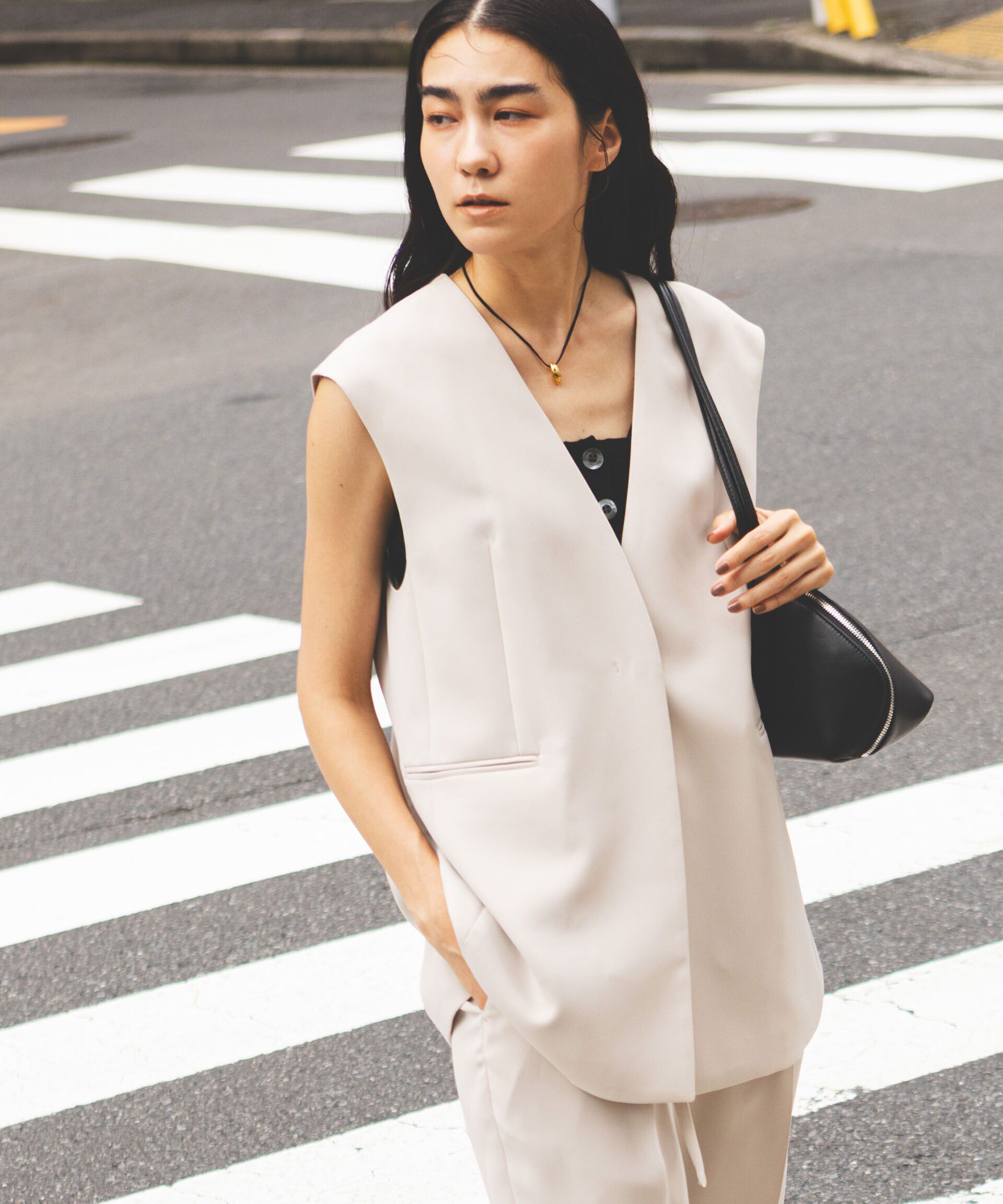 nano･universe「イージーケアダブルクロス ジレ(セットアップ可)」|テーラードジャケット|