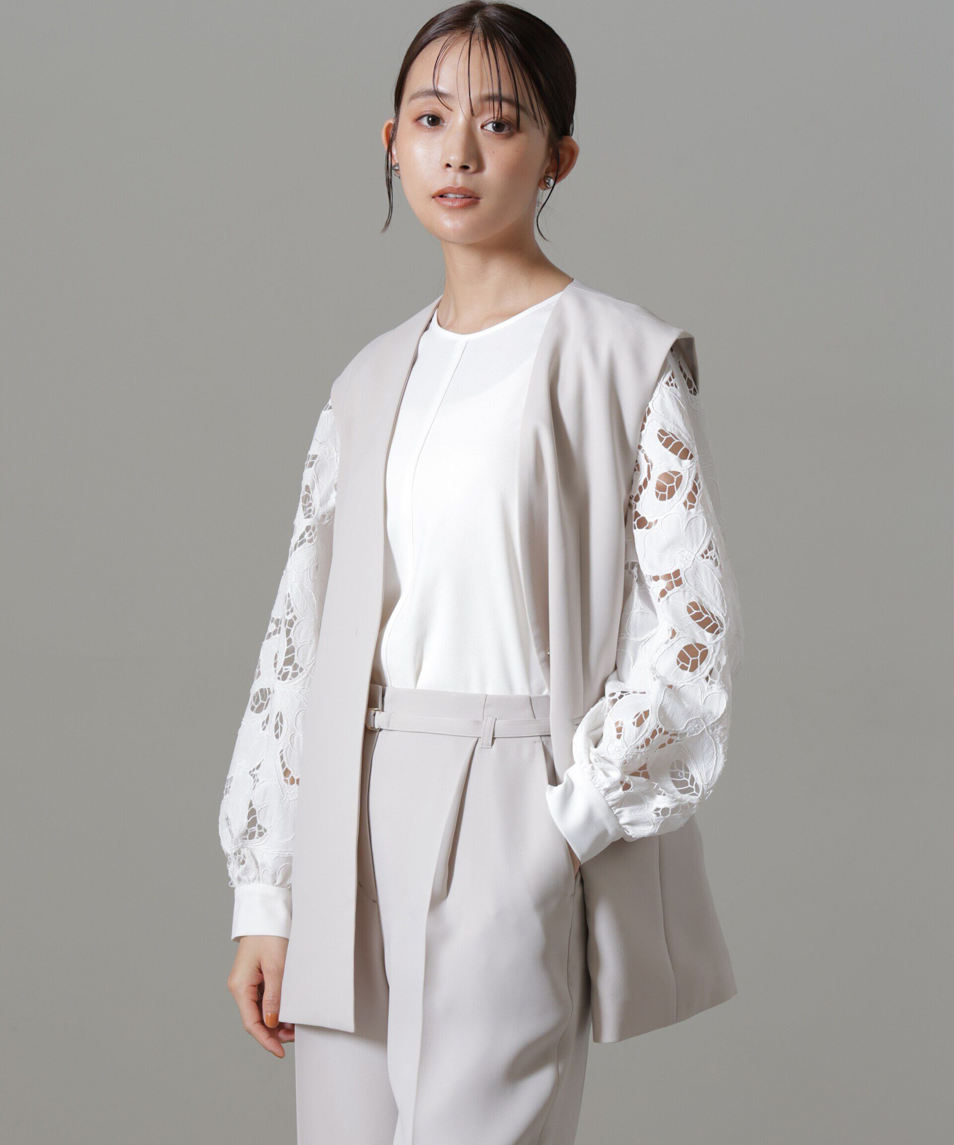 nano･universe「イージーケアダブルクロス ジレ(セットアップ可)」|テーラードジャケット|