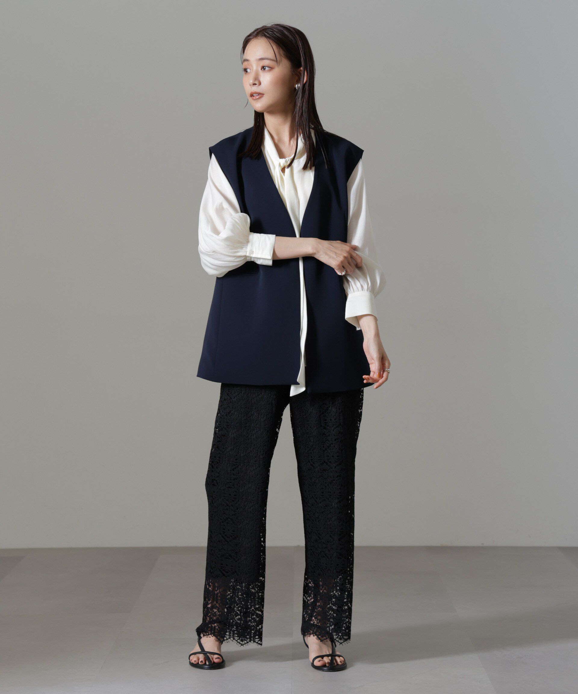 nano･universe「イージーケアダブルクロス ジレ(セットアップ可)」|テーラードジャケット|