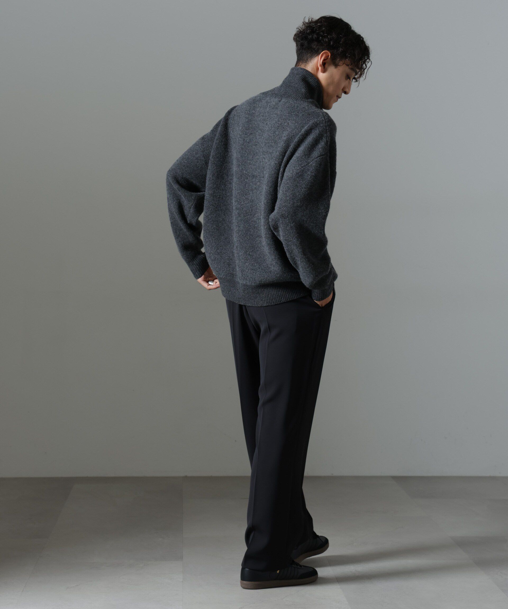 nano･universe「ドレープ ストレートスラックス(セットアップ可)」|チノ|