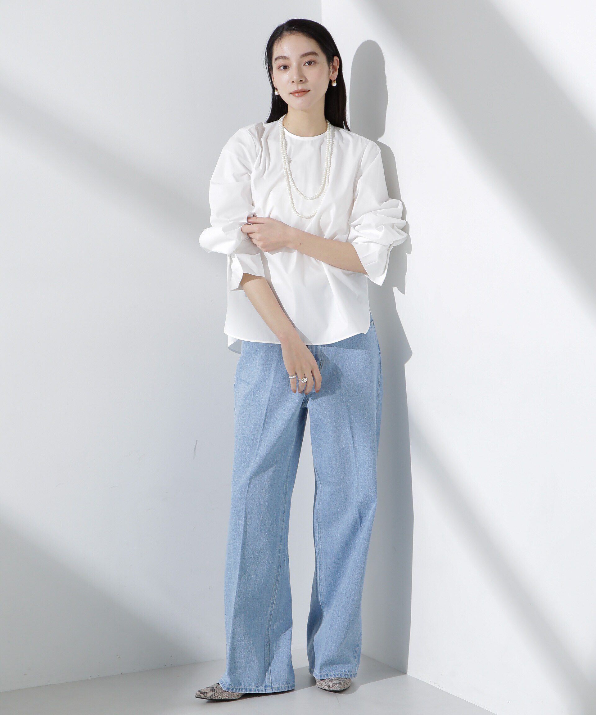 nano･universe「タイプライターボリュームスリーブブラウス」|シャツ・ブラウス|