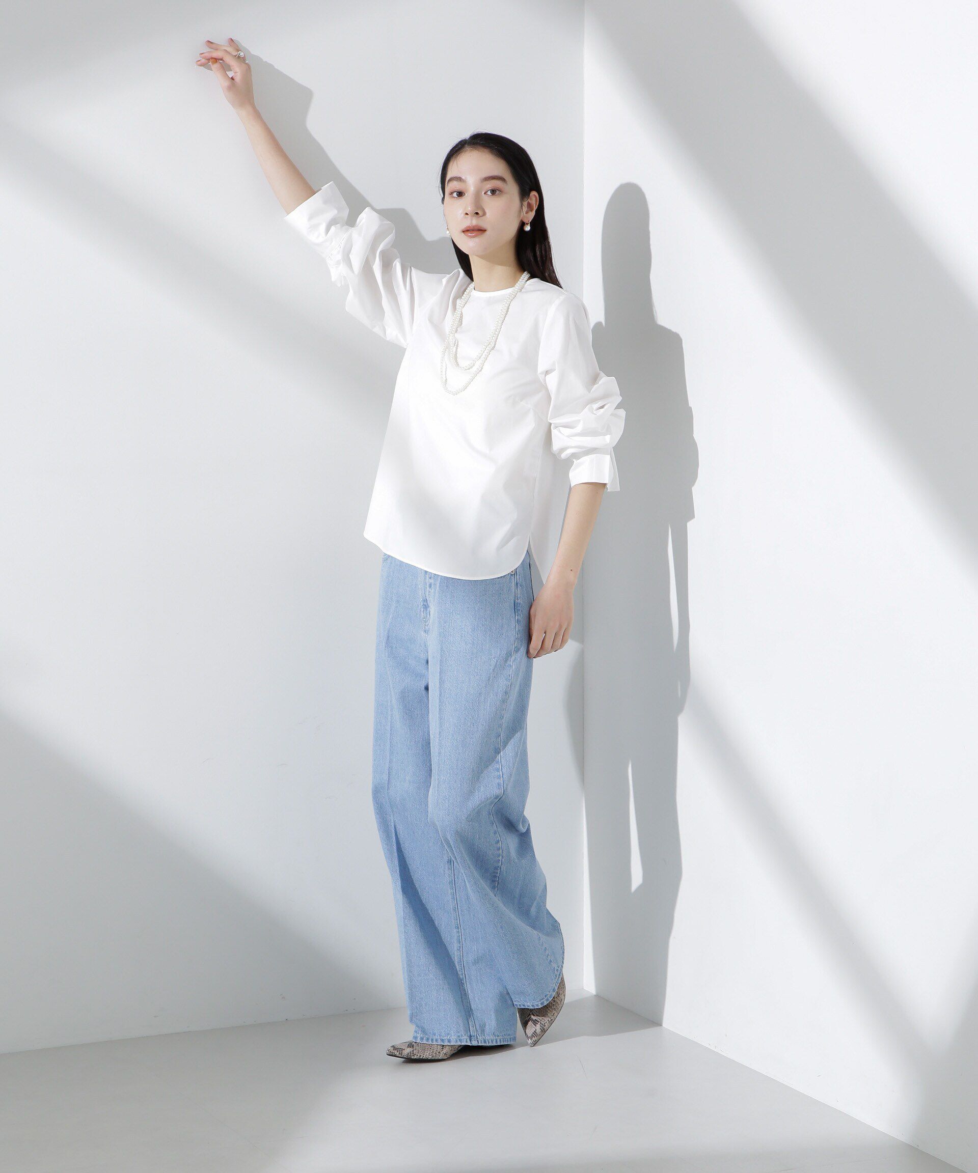 nano･universe「タイプライターボリュームスリーブブラウス」|シャツ・ブラウス|