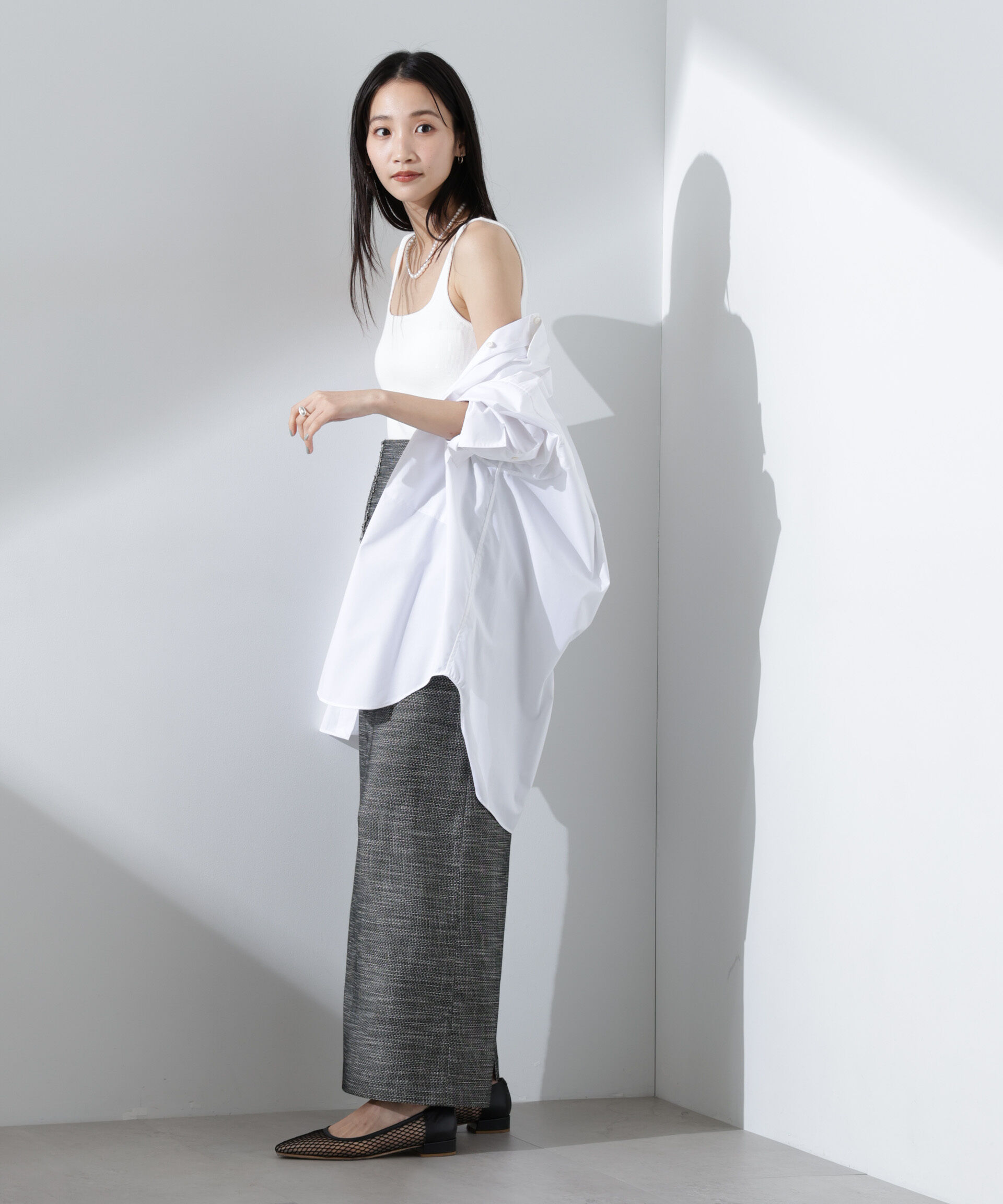 nano･universe「抗菌防臭リブカップ付きタンクトップ」|Tシャツ・カットソー|