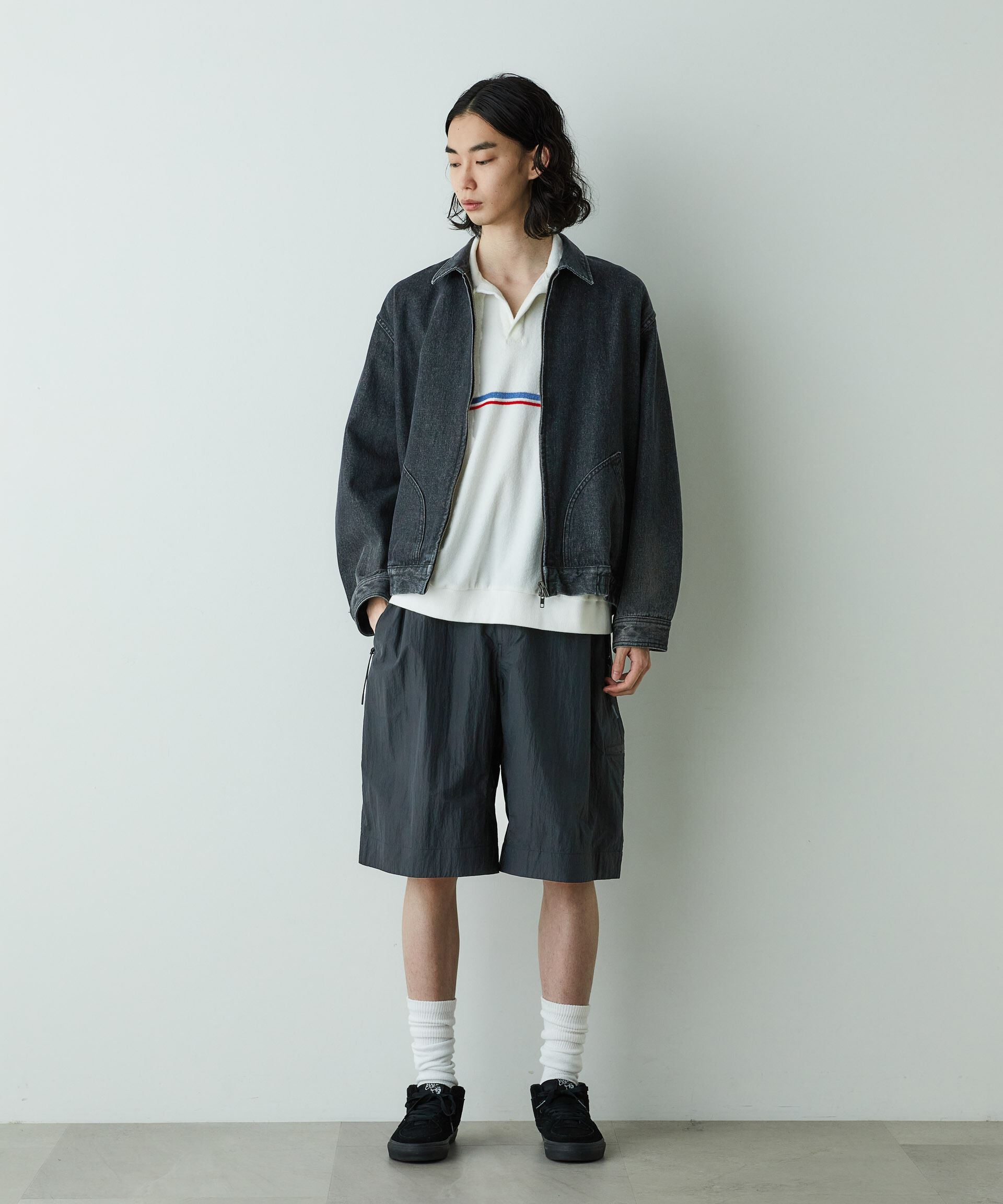 nano･universe「「HOTEL PALACE」オテルパラス 11.5ozバイオブリーチデニムブルゾン」|ブルゾン・スタジャン|