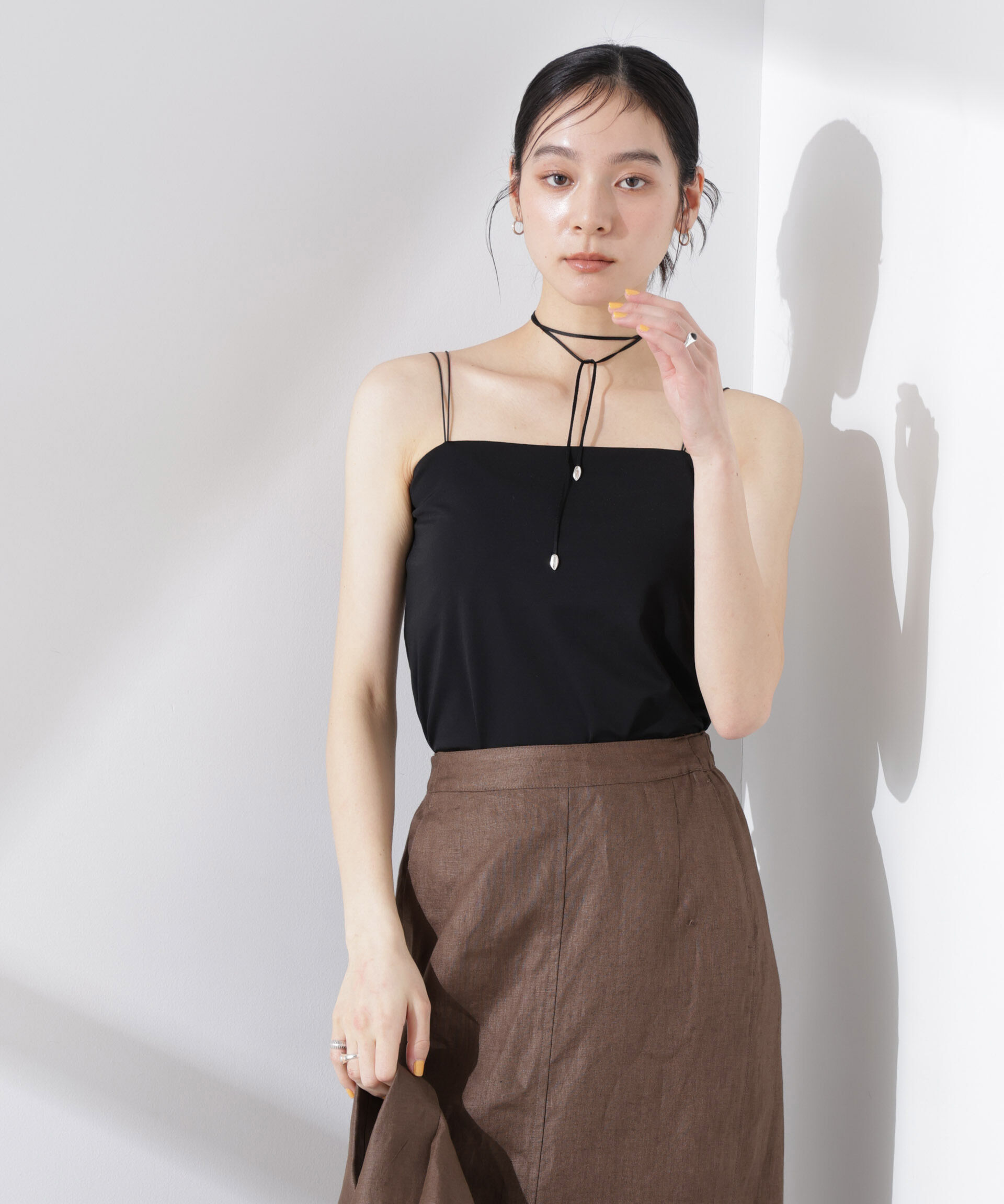 nano･universe「ストレッチポンチカップ付きベアトップキャミソール」|Tシャツ・カットソー|