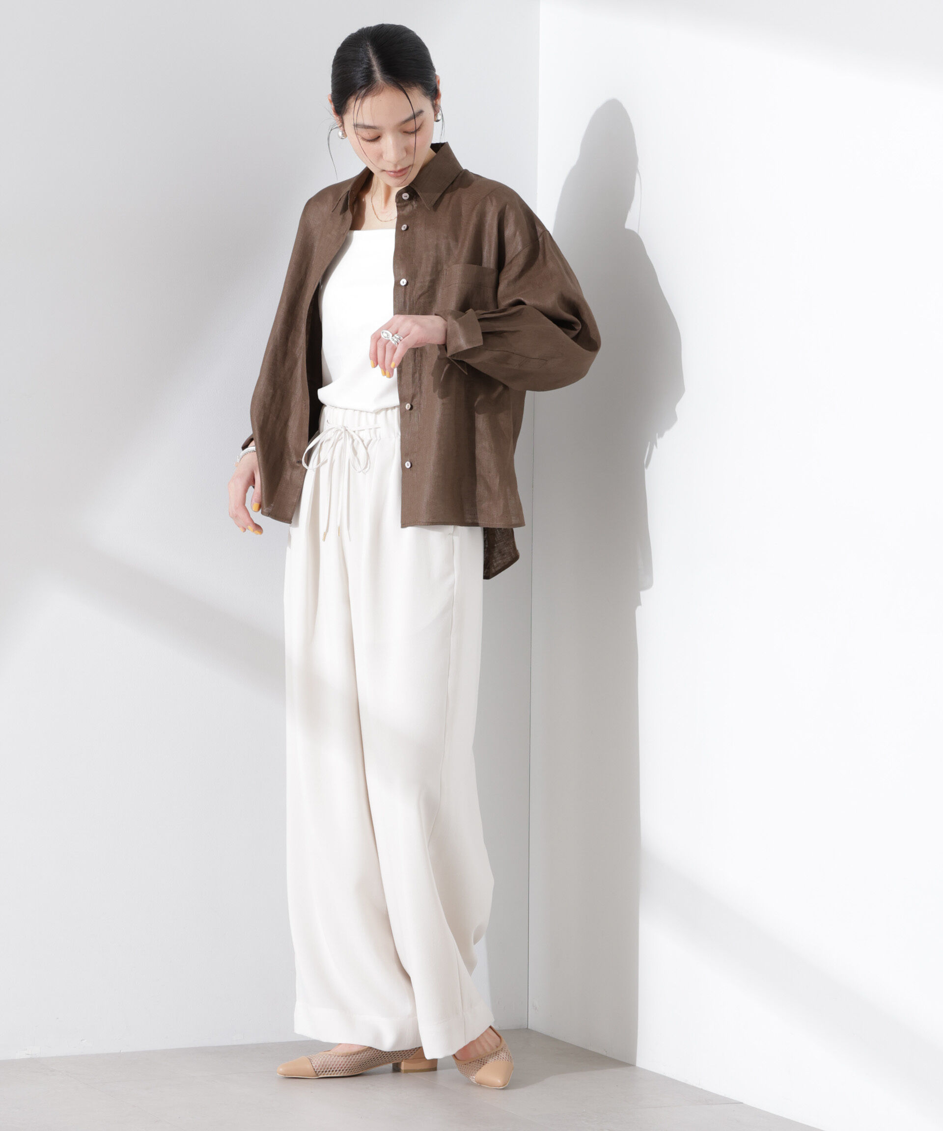 nano･universe「ストレッチポンチカップ付きベアトップキャミソール」|Tシャツ・カットソー|