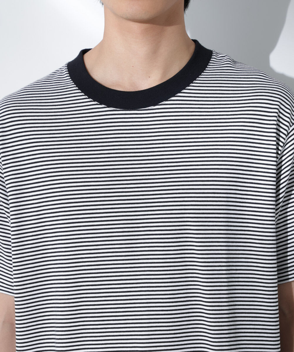 nano･universe「Anti Soaked(R)  汗染み防止 ボーダーミドルシルエットTシャツ」|Tシャツ・カットソー|