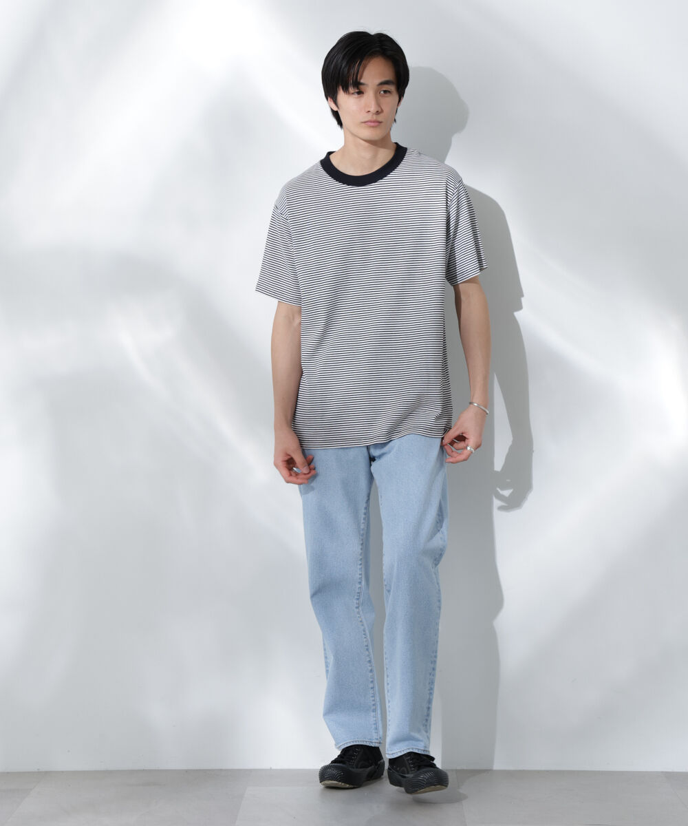 nano･universe「Anti Soaked(R)  汗染み防止 ボーダーミドルシルエットTシャツ」|Tシャツ・カットソー|