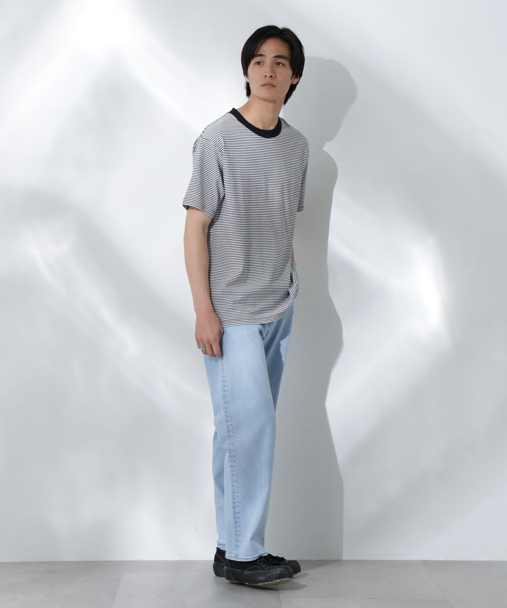 nano･universe「Anti Soaked(R)  汗染み防止 ボーダーミドルシルエットTシャツ」|Tシャツ・カットソー|