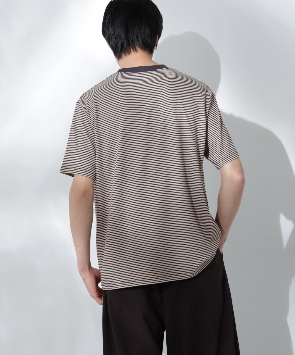 nano･universe「Anti Soaked(R)  汗染み防止 ボーダーミドルシルエットTシャツ」|Tシャツ・カットソー|