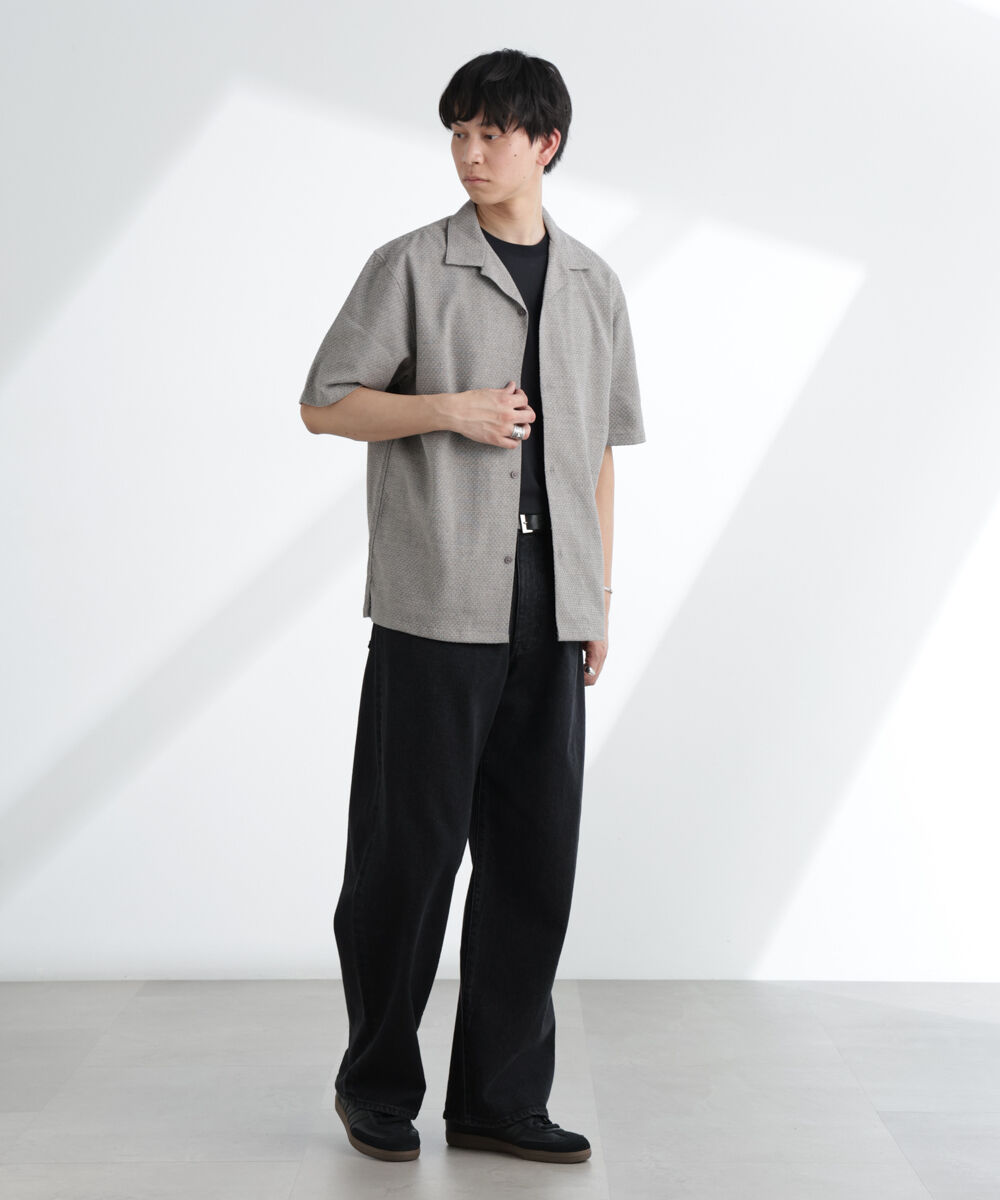 nano･universe「コットンリネン交織開襟シャツ 半袖」|シャツ・ブラウス|