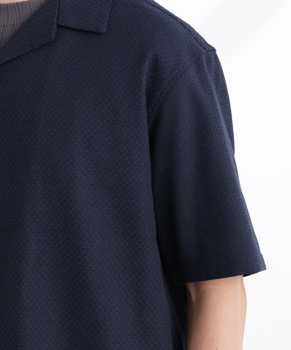 nano･universe「コットンリネン交織開襟シャツ 半袖」|シャツ・ブラウス|