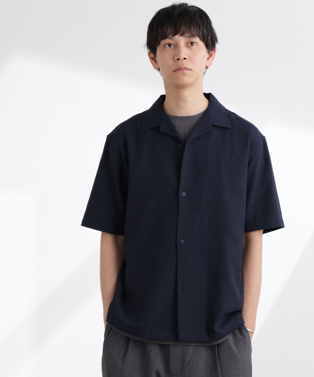 nano･universe「コットンリネン交織開襟シャツ 半袖」|シャツ・ブラウス|