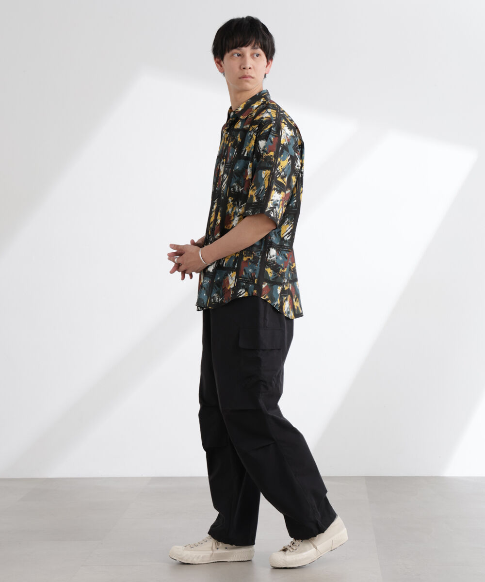 nano･universe「アート柄シャツ 半袖」|シャツ・ブラウス|
