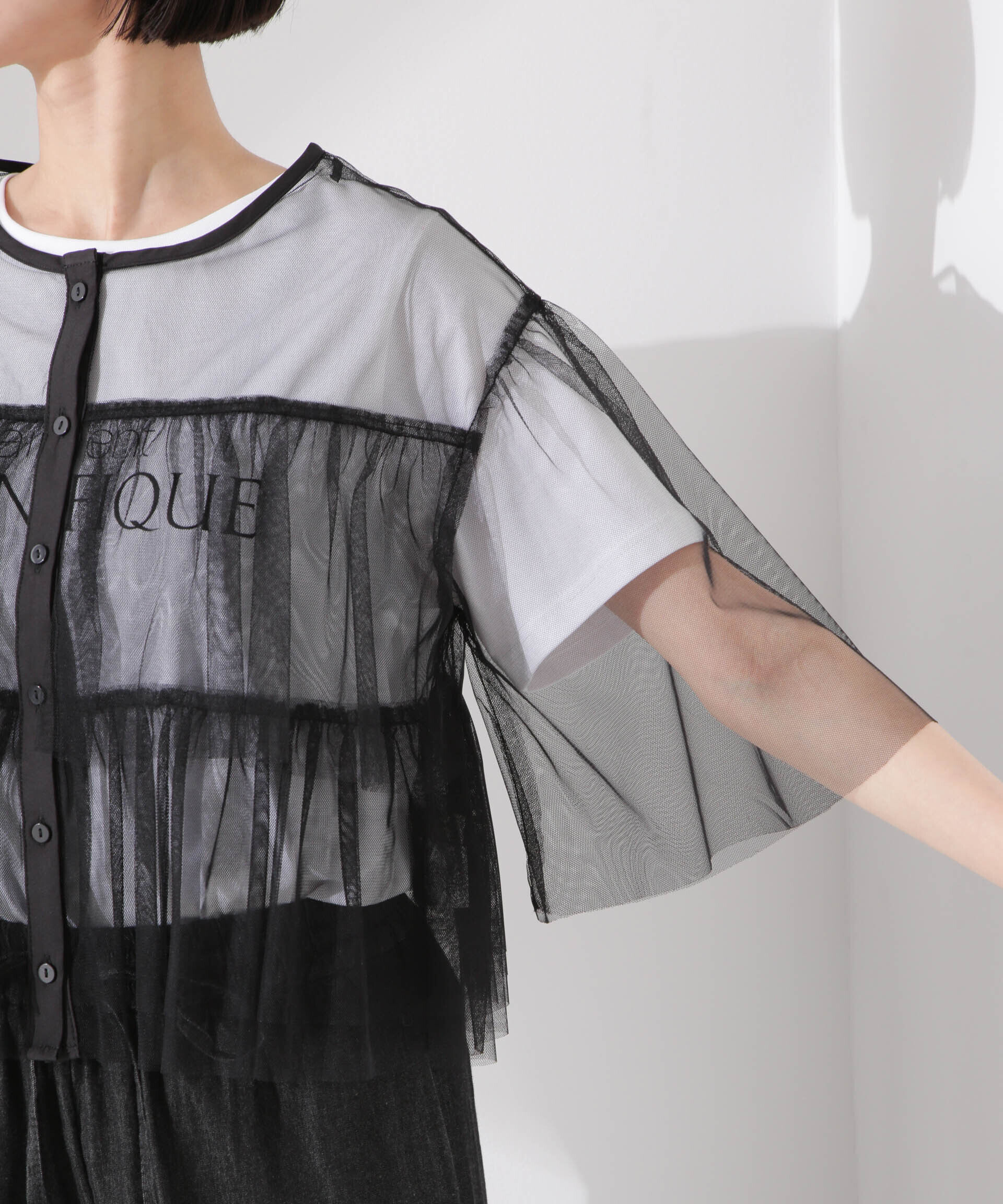 nano･universe「チュールティアードブラウス」|シャツ・ブラウス|