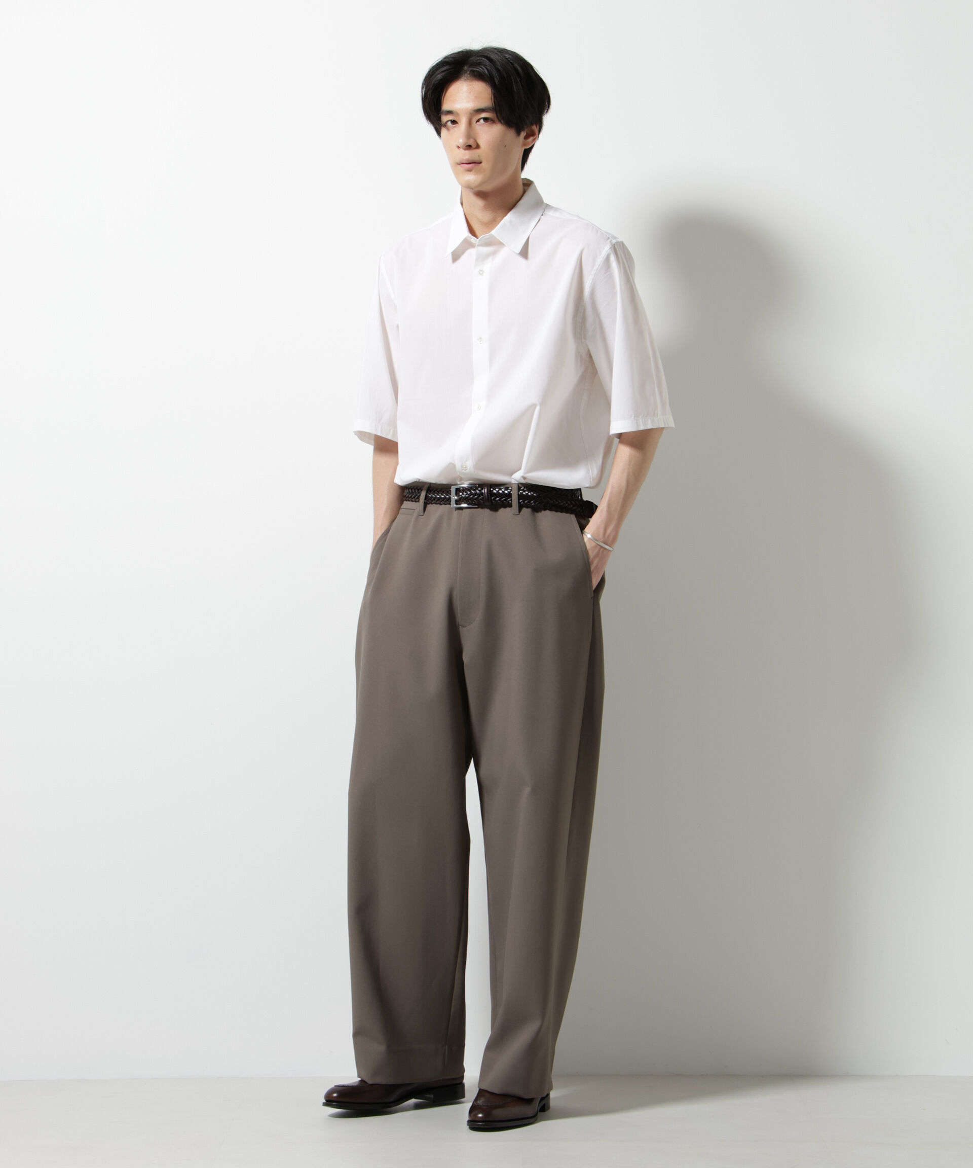 nano･universe「TEXBRID(R)レギュラーカラーシャツ 半袖」|シャツ・ブラウス|