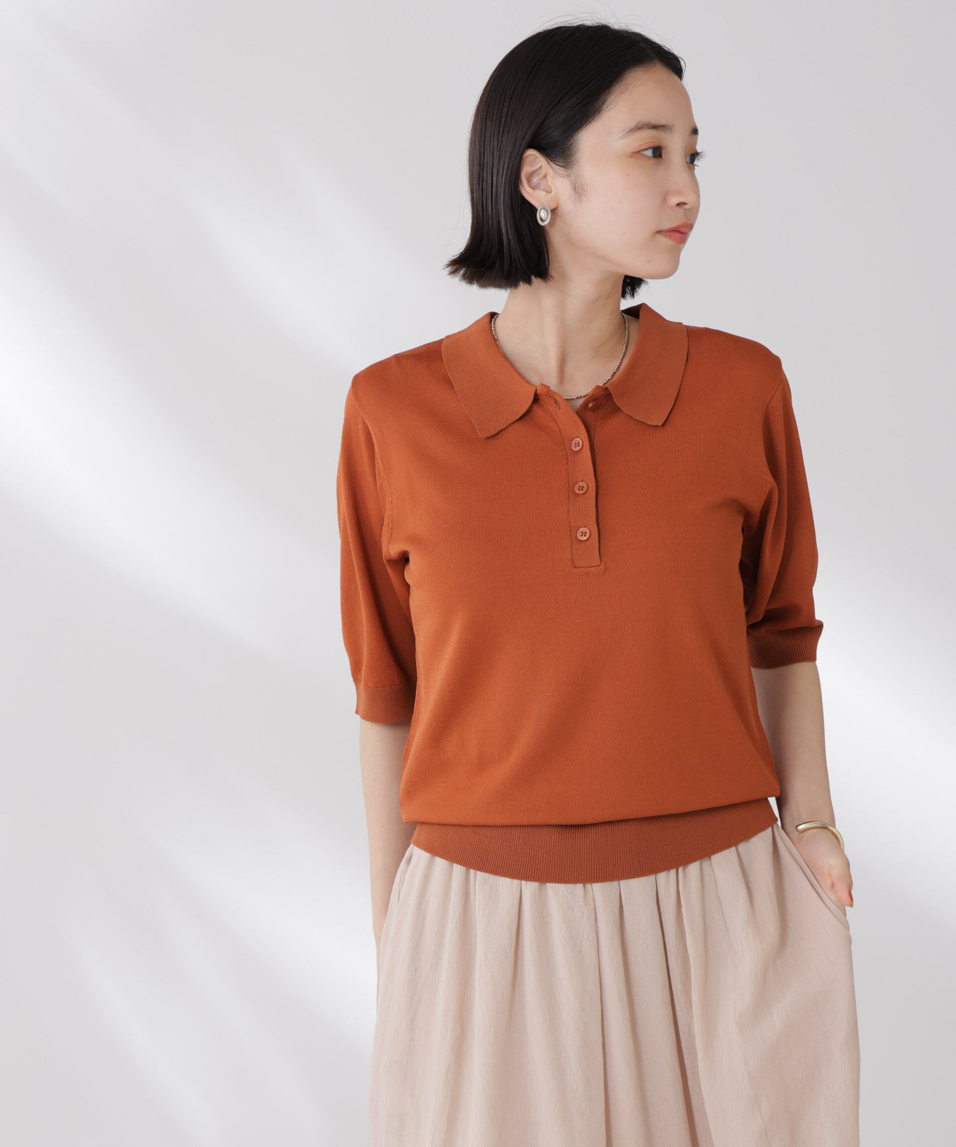 nano･universe「多機能強撚ポロニットトップス」|ニット・セーター|