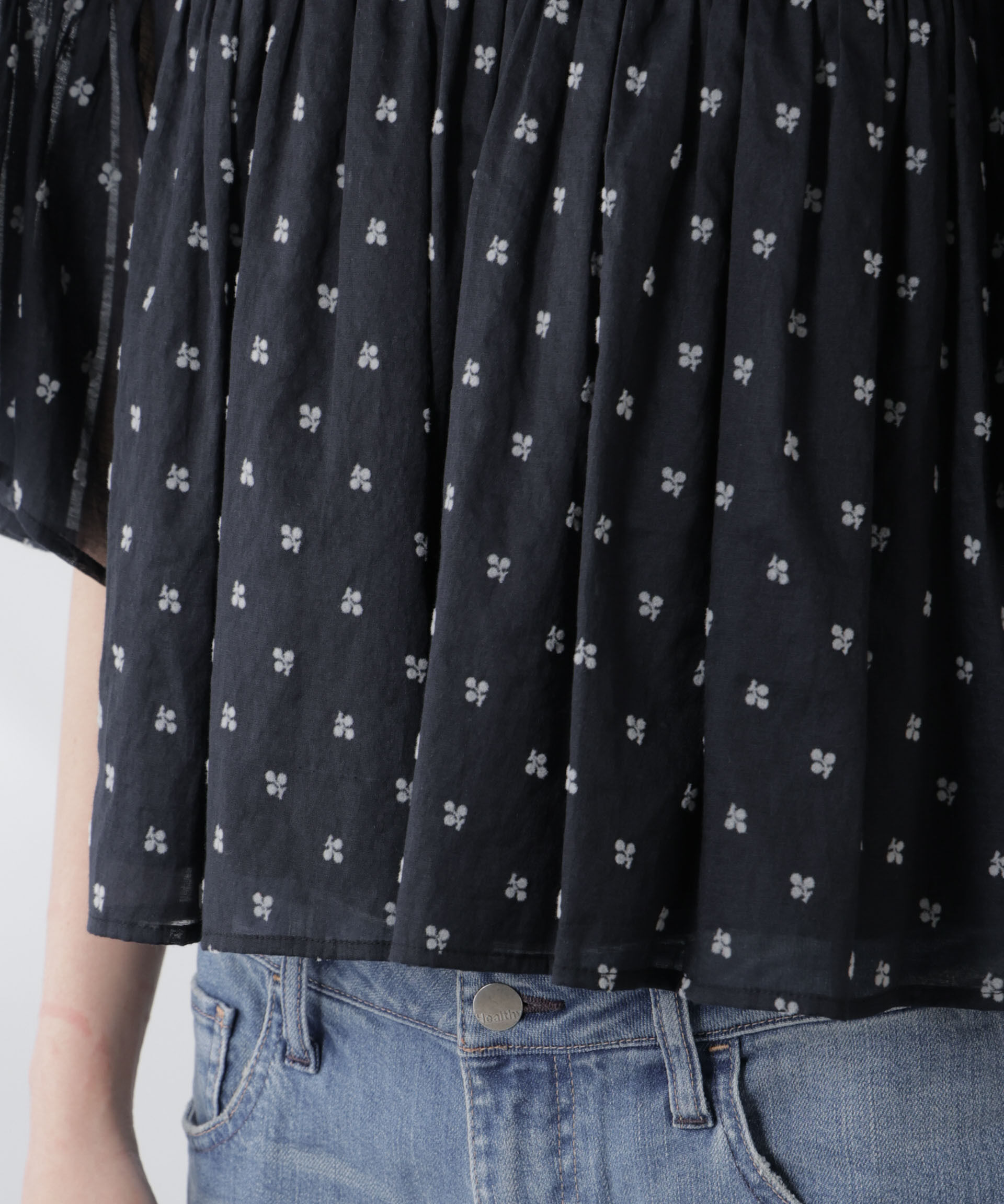 nano･universe「made in india コットンフロッキーフラワーブラウス」|シャツ・ブラウス|