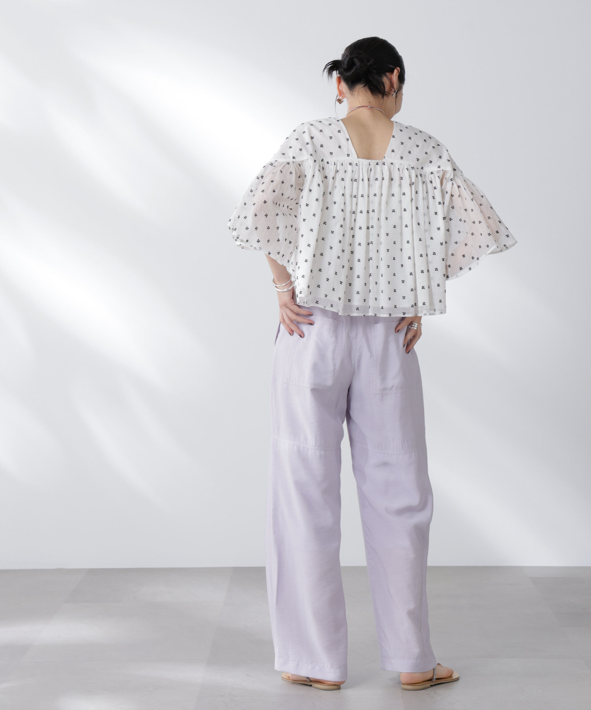 nano･universe「made in india コットンフロッキーフラワーブラウス」|シャツ・ブラウス|