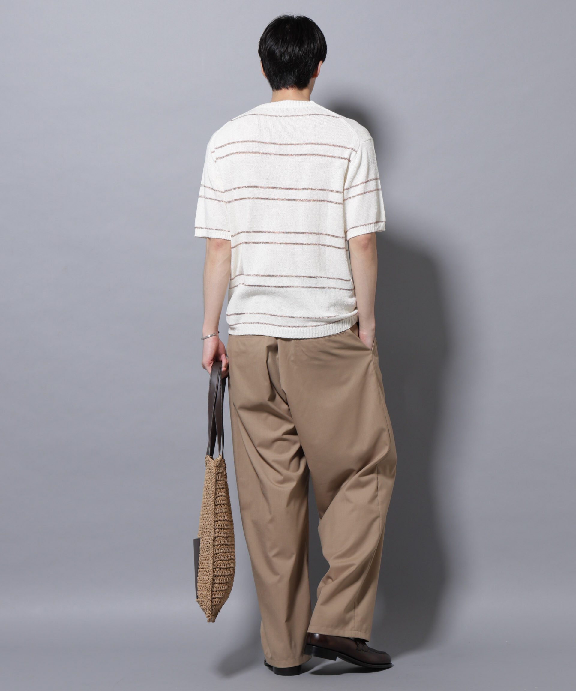 nano･universe「ブークレーラメボーダー ニットTシャツ」|ニット・セーター|