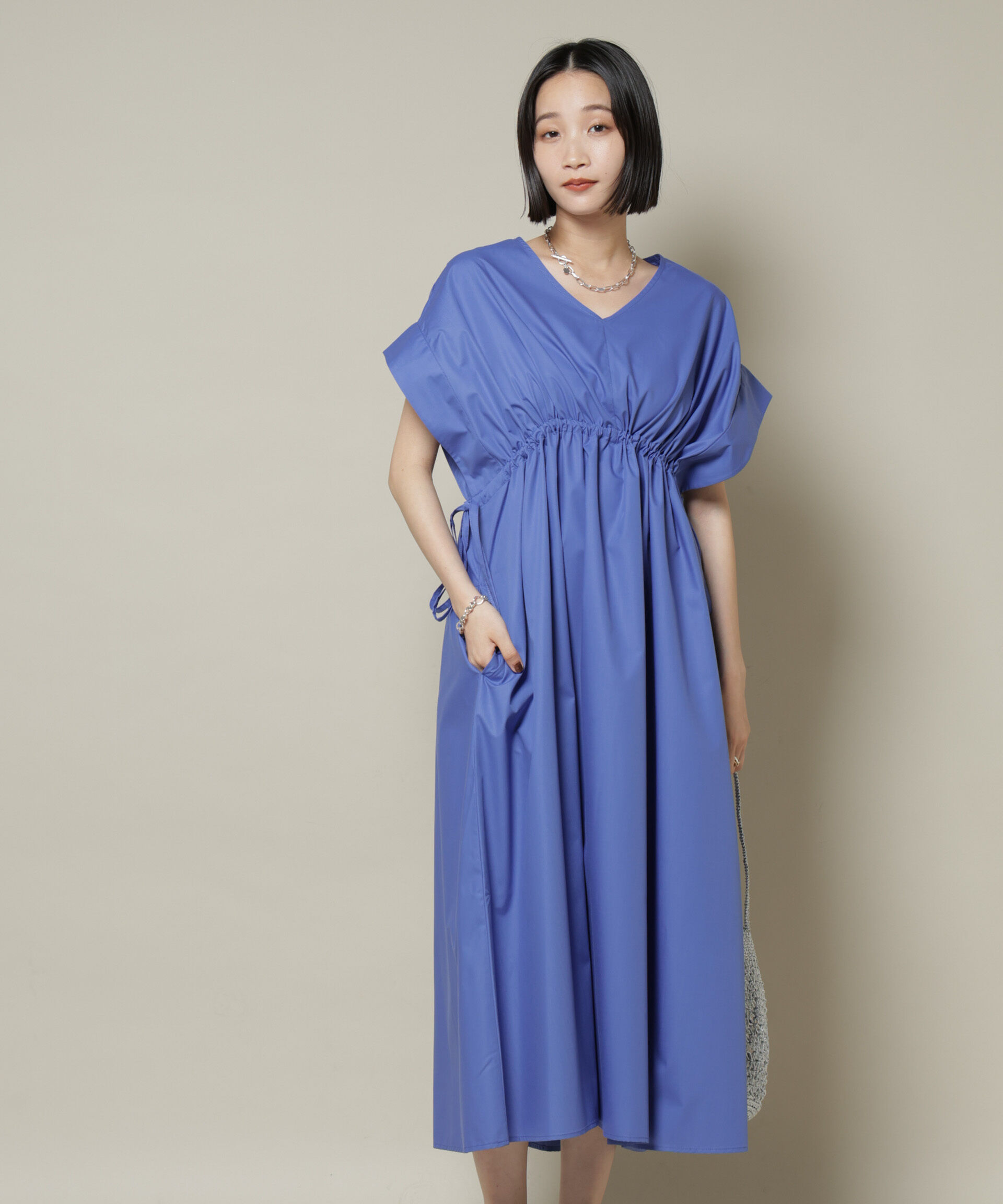 nano･universe「ドロストギャザードルマンワンピース」|ワンピース|ブルー