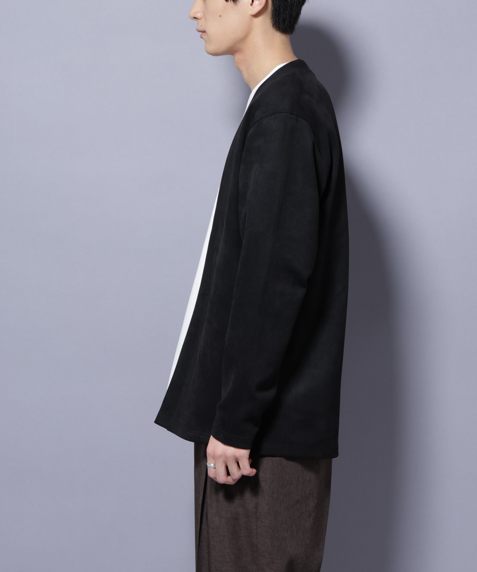 nano･universe「フェイクスエードトッパーカーディガン」|Tシャツ・カットソー|