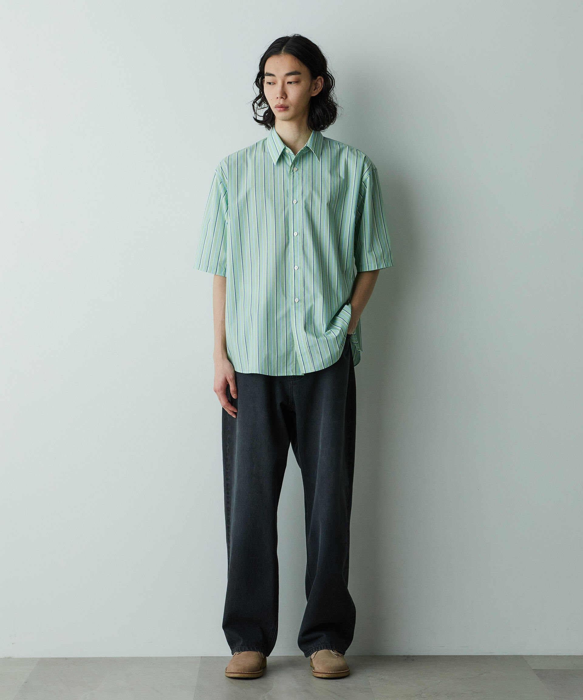  「「HOTEL PALACE」オテルパラス 13ozバイオブリーチルーズシルエットデニムパンツ」|デニム|